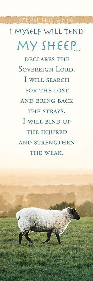 Bookmark-I Myself Will Tend My Sheep (Ezekiel 34:15) (Pack Of 25)