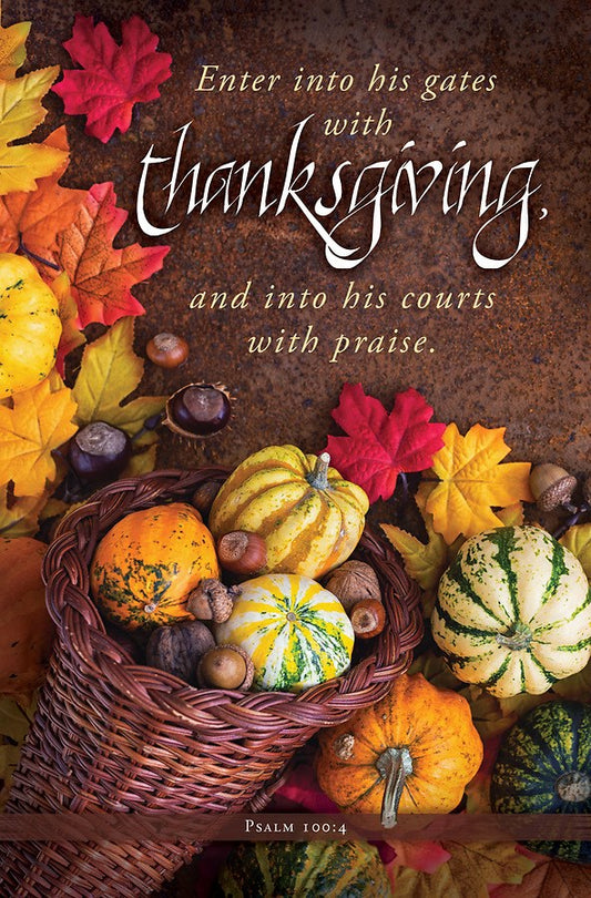 Bulletin-Enter In His Gates With Thanksgiving (Psalm 100:4) (Pack Of 100)