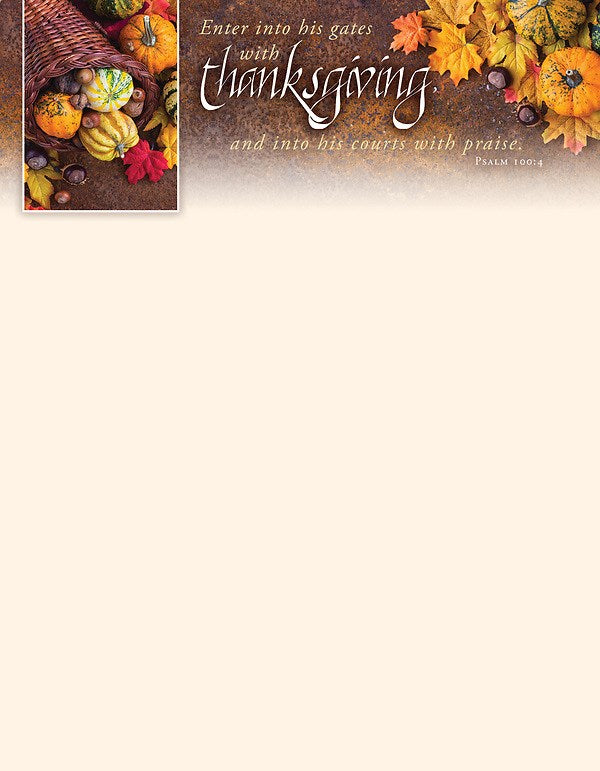 Letterhead-Enter In His Gates With Thanksgiving (Psalm 100:4) (Pack Of 100)