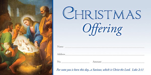 Offering Envelope-For Unto You Is Born This Day A Saviour (Luke 2:11) (Pack Of 100)