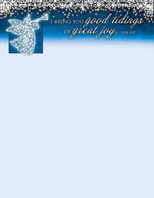 Letterhead-I Bring Your Good Tidings Of Great Joy (Luke 2:10) (Pack Of 100)