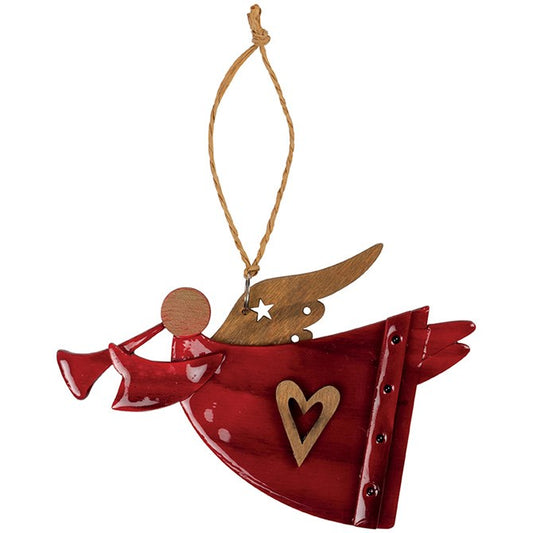 Ornament-Wood-Angel (4.75" x 3.25") (Pack Of 12)