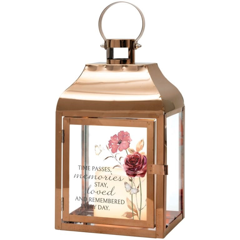 Lantern w/ Flameless LED Candle & Timer-Remembered (12 1/4" x 6" x 4 1/2")