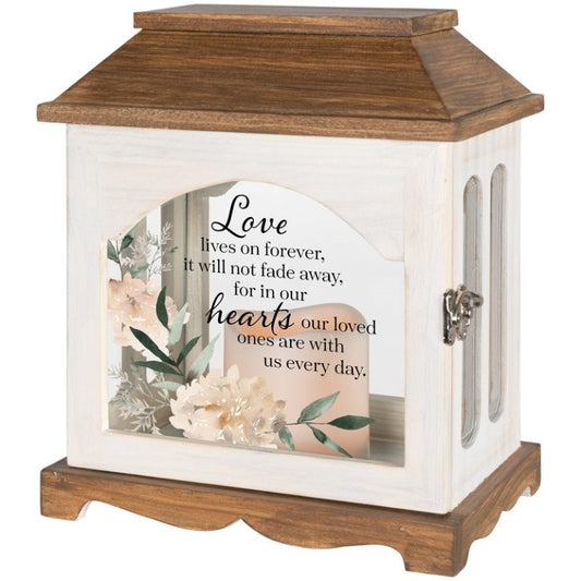 Lantern w/ Flameless LED Candle & Timer-Love Lives On (10 1/4" x 8 3/4" x 5 1/2")