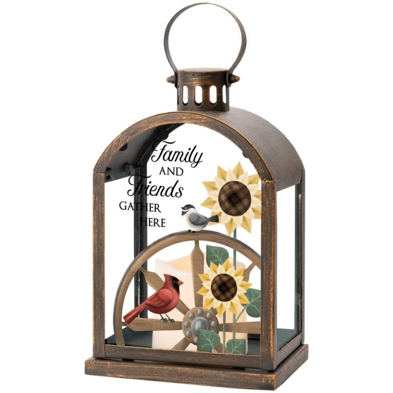 Lantern w/ Flameless LED Candle & Timer-Family And Friends (11 1/4" x 6" x 4 1/4")