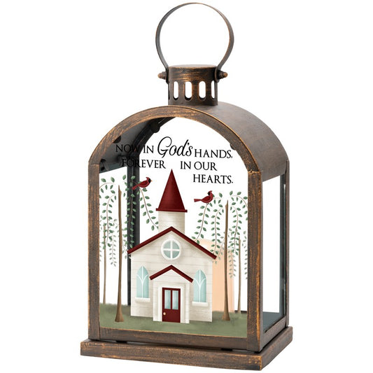 Lantern w/ Flameless LED Candle & Timer-Forever In Our Hearts (11 1/4" x 6" x 4 1/4")