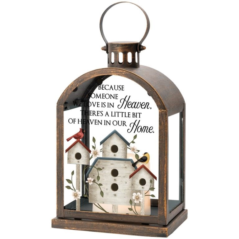 Lantern w/ Flameless LED Candle & Timer-Heaven In Home (11 1/4" x 6" x 4 1/4")