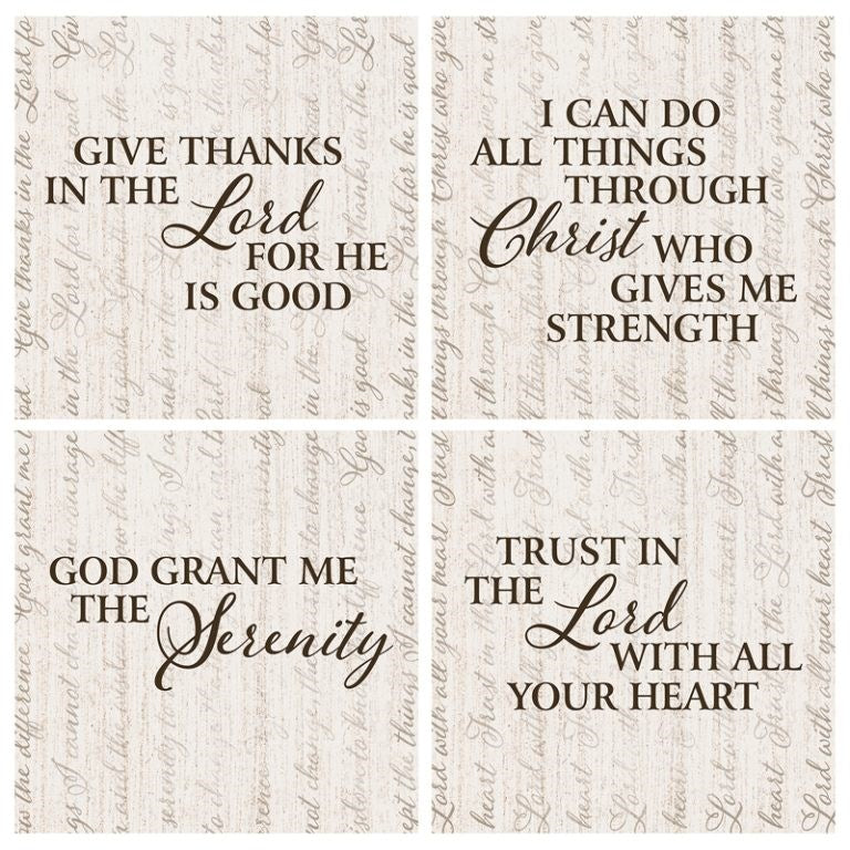 Square House Coasters-Religious Script (Set Of 4) (4")