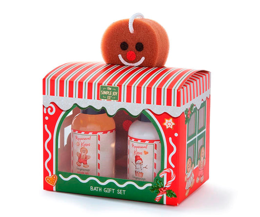 Bath Gift Set-Sweet Shoppe (Shower Gel/Body Lotion W/Gingerbread Man Mesh Sponge)