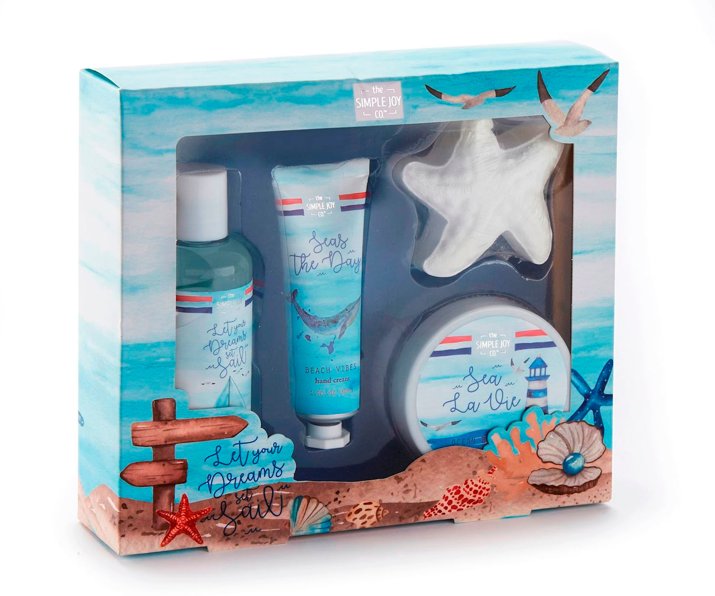 Bath Gift Set-Seas The Day (Shower Gel/Bath Fizzer/Bath Salts/Body Lotion)