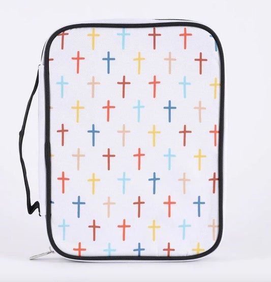 Bible Cover-Colorful Crosses-Large