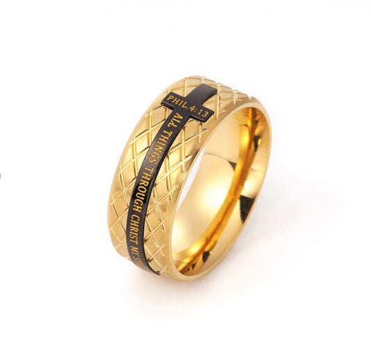 Ring-Diamondback-Christ My Strength (Size 8)-Gold