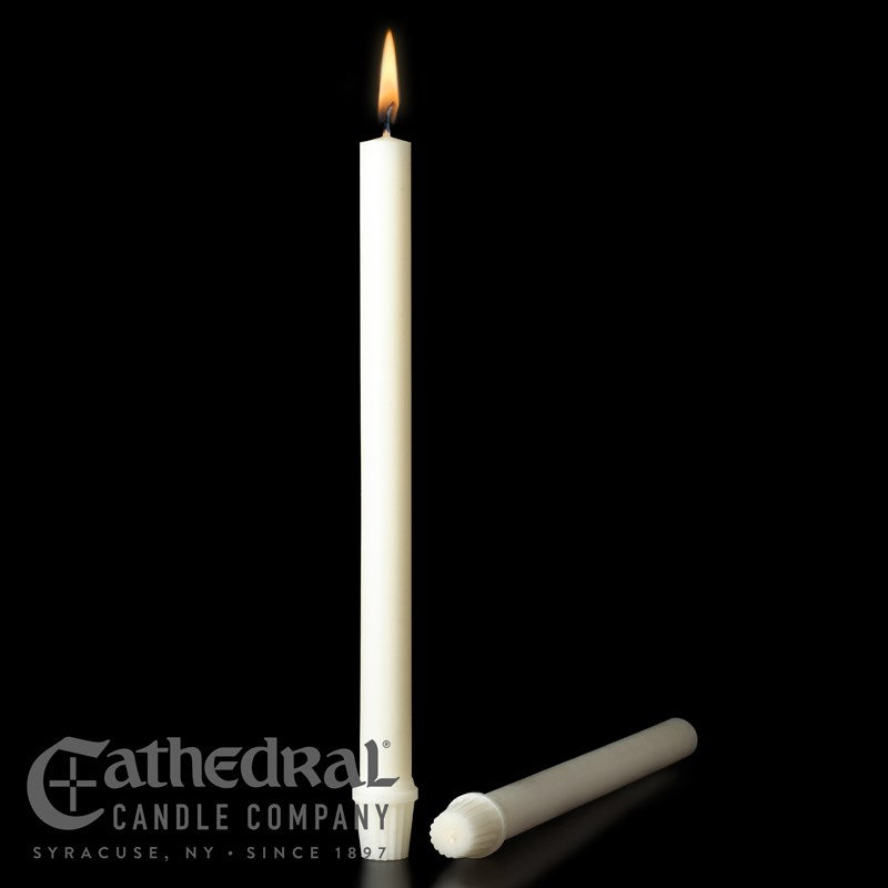 Altar Candle-White (1 1/4" x 9")-51% Beeswax/SFE (Pack Of 12)