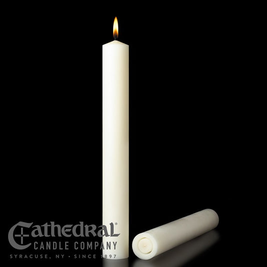 Altar Candle-White (1 1/2" x 12")-51% Beeswax/SFE (Pack Of 12)