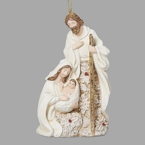 Ornament-Holy Family/Poinsettia Pattern (5")