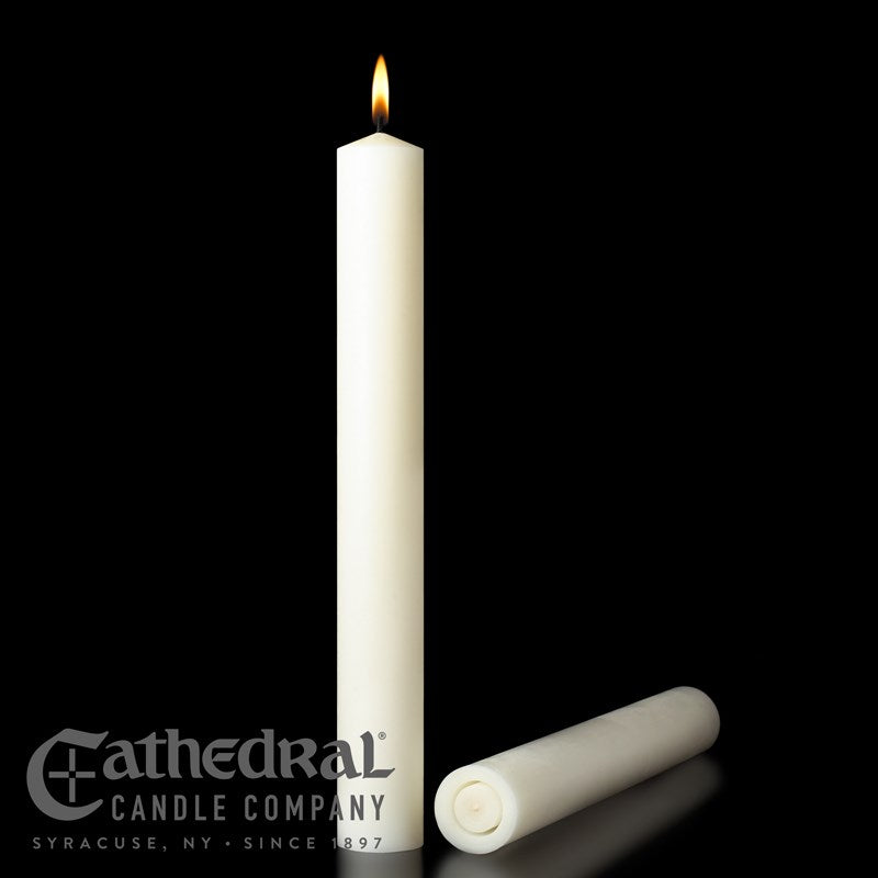 Altar Candle-White (1 3/4" x 12")-51% Beeswax-APE (Pack Of 12)