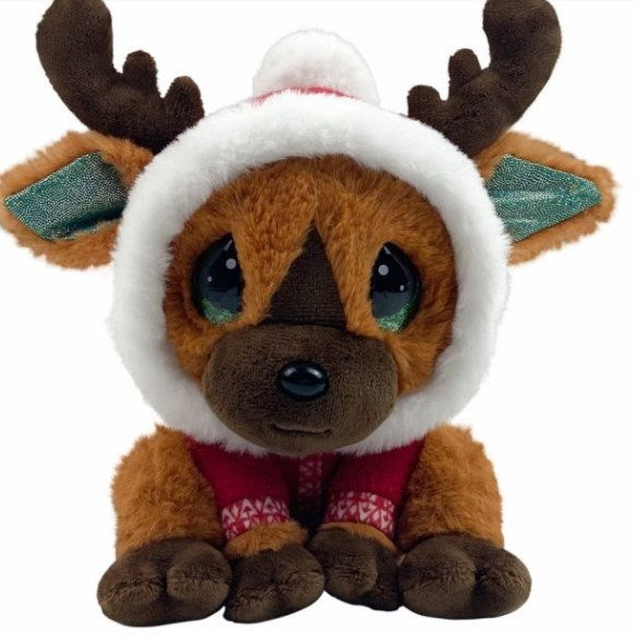 Plush-Cutie Pet-Tudies Backpack Clip-Holiday Reindeer/Raina