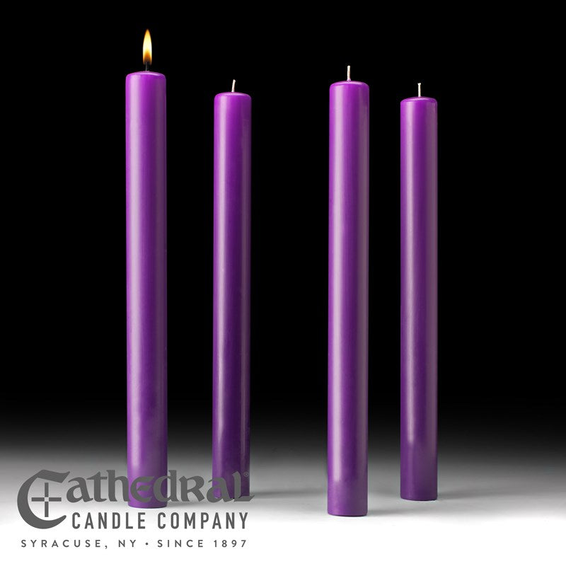 Advent Candle-4 Purple (1 1/2" x 16")-51% Beeswax/APE (Pack Of 4)