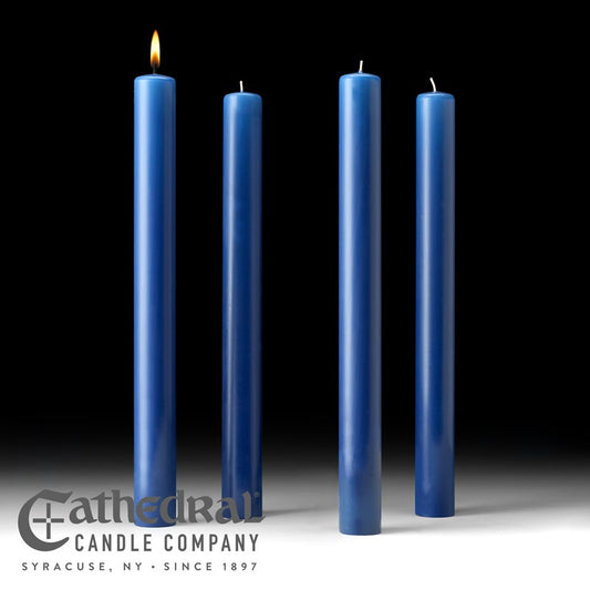 Advent Candle-4 Blue (1 1/2" x 16")-51% Beeswax/APE (Pack Of 4)