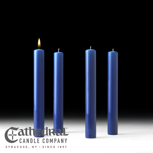 Advent Candle-4 Blue (1 1/2" x 12")-51% Beeswax/APE (Pack Of 4)