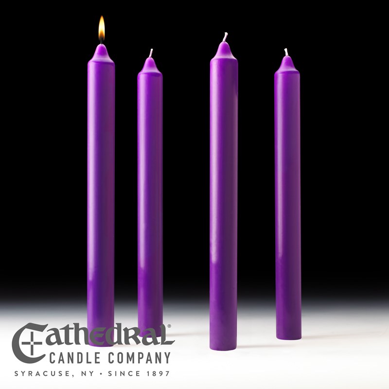 Advent Candle-4 Purple (1 1/2" x 16")-Stearine/PE (Pack Of 4)