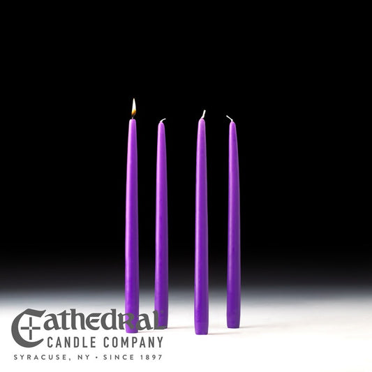 Advent Tapers-4 Purple (12") (Pack Of 4)