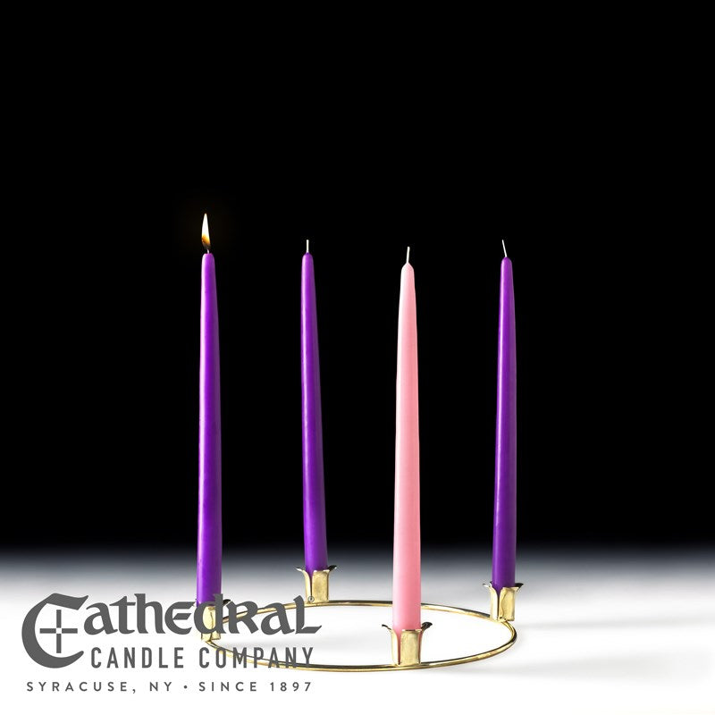 Advent Wreath-3 Purple/1 Rose (12" Candle) (10" D)