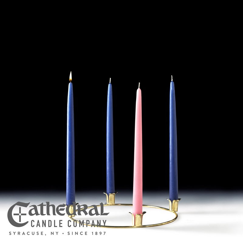 Advent Wreath-3 Blue/1 Rose (12" Candle) (10" D)