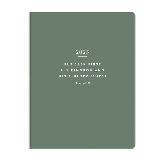 Seek First (Sage Green) - 2025 17-Month Bible Memory Planner