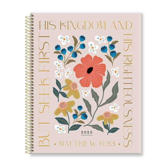 Sermon on the Mount  Floral Edition - 2025 17-Month Bible Memory Planner