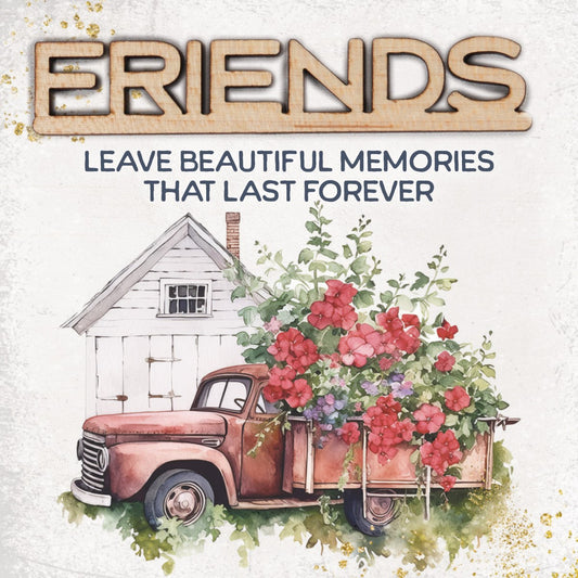 Magnet-Crafted Remindables-Friends-Leave Beautiful Memories (3.5" SQ)