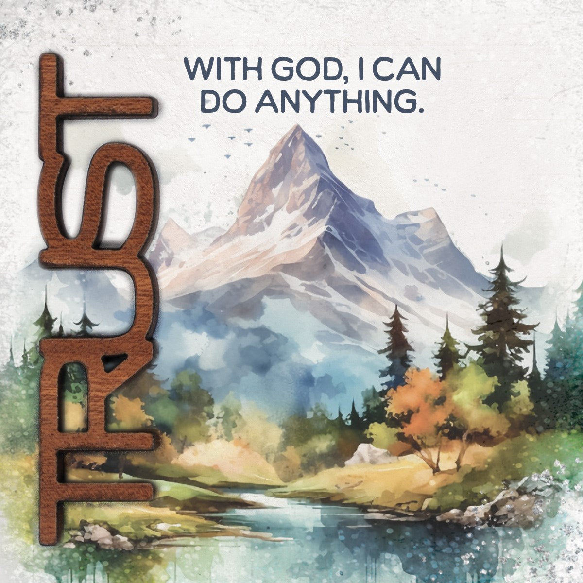 Magnet-Crafted Remindables-Trust-With God (3.5" SQ)