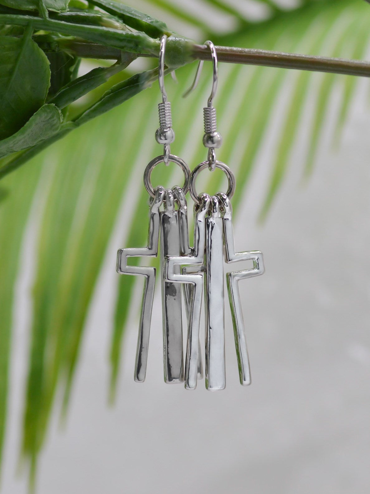 Earrings-Eden Merry-Split-Cross-Silver