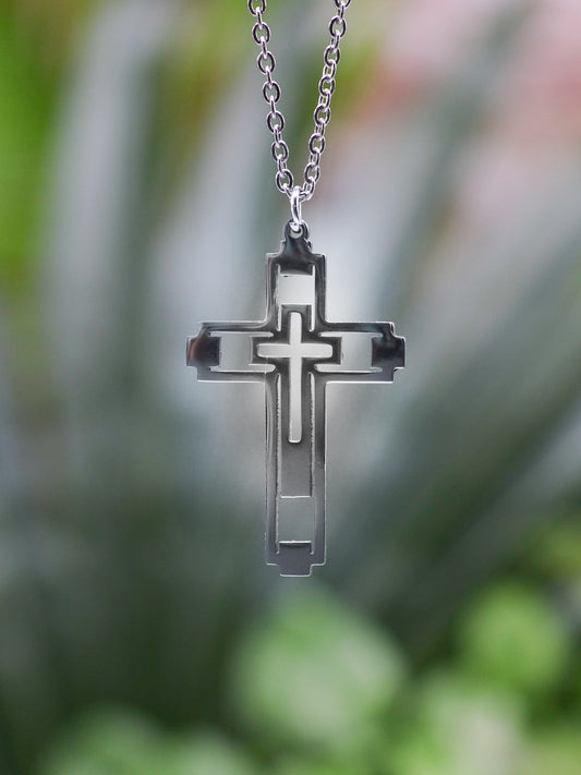 Necklace-Eden Merry-Cross In Cross-Stainless Steel