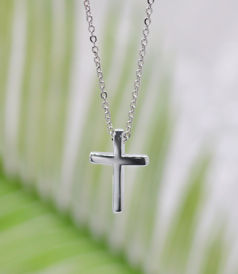 Necklace-Eden Merry-Small-Cross-Silver