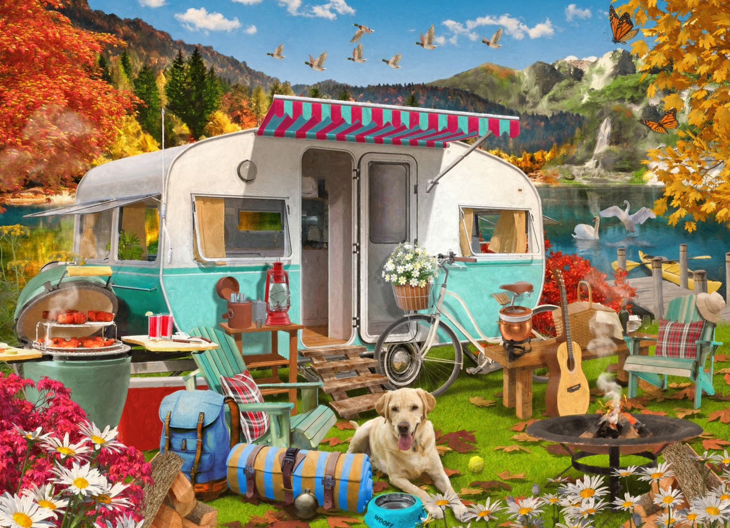 Jigsaw Puzzle-Autumn Camper (1000 Pieces)