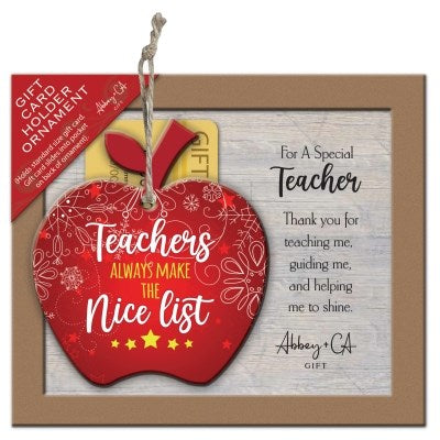 Ornament-Apple/Special Teacher with Gift Card Holder-Boxed (3.75" x 4.25")