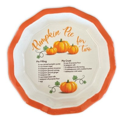 Pie Plate-Pumpkin Pie For Two Recipe-Mini (6"D)