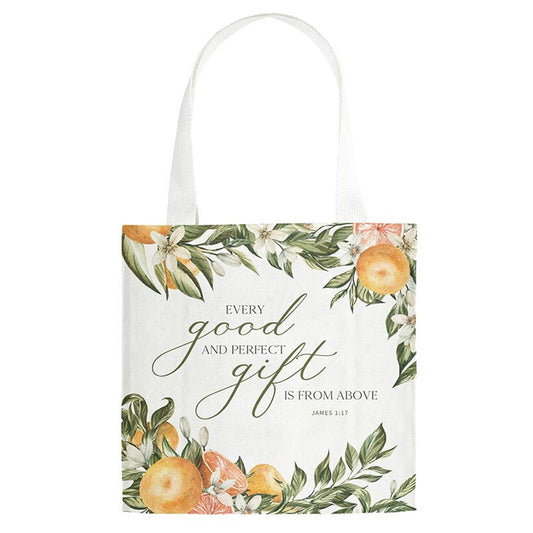 Canvas Tote-Every Good And Perfect Gift... (James 1:17) (14" x 14" w/4" Gusset)