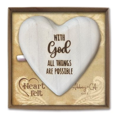 Message Heart-With God All Things Are Possible (3.5" x 3 3/4")