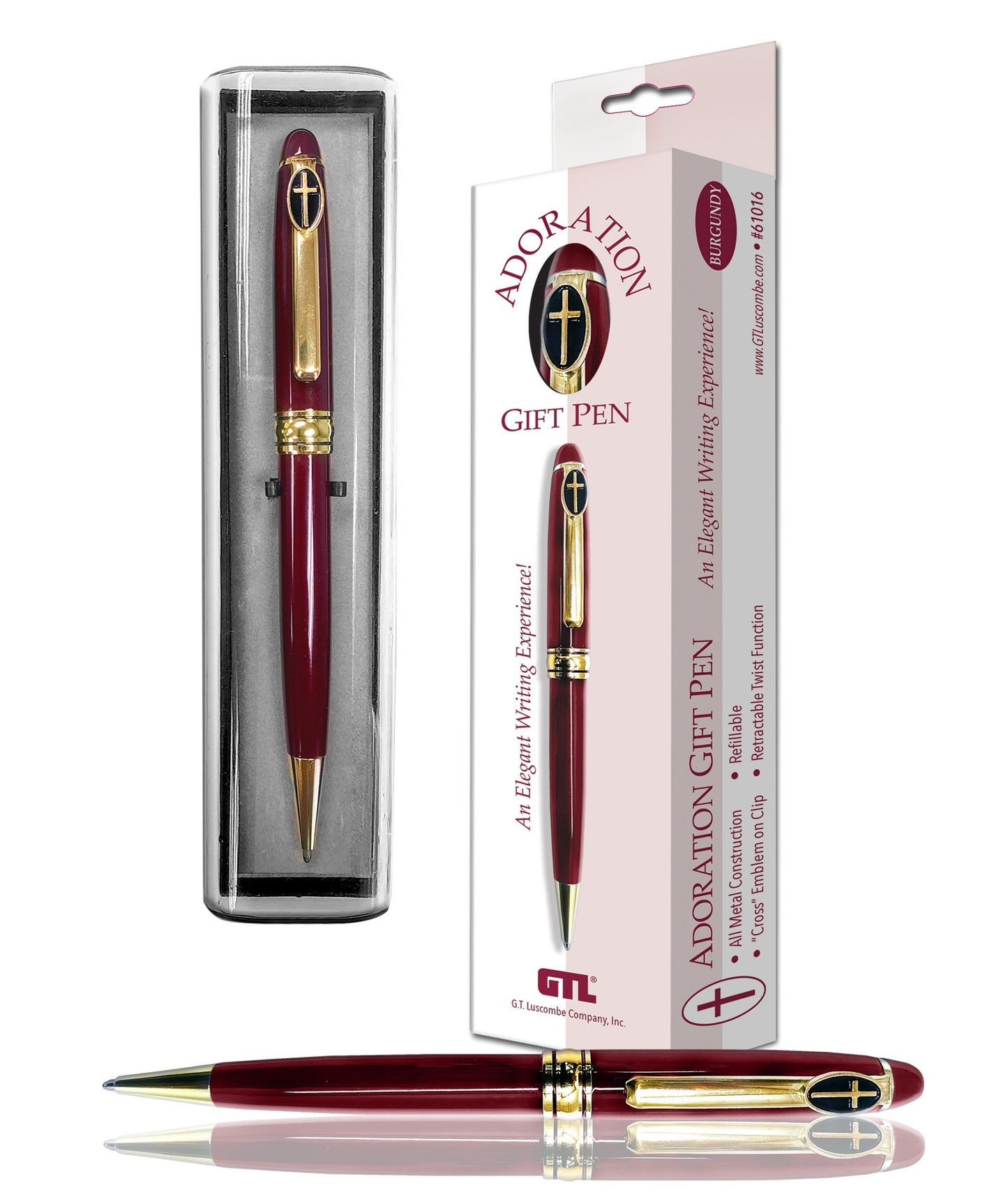 Pen-Cross Adoration-Burgundy/Gold w/Case & Hangable Box