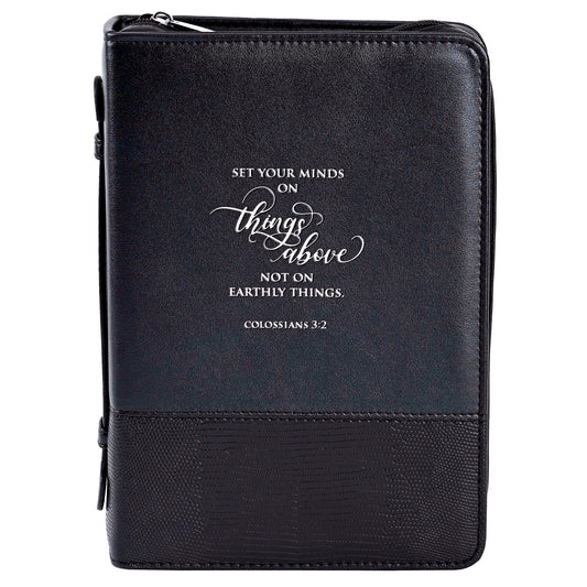 Bible Cover-Set Your Mind On Things Above-Black-XLG