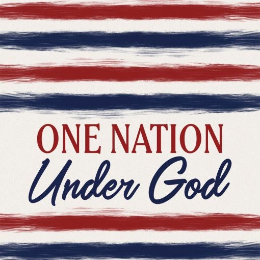 Square House Coasters-One Nation Under God (Pack Of 6) (4")