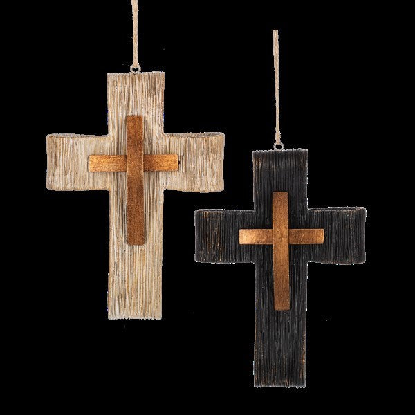 Ornament-Ribbon Cross (Pack Of 6)