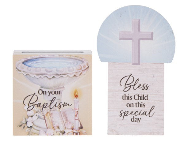 Hidden Message Plaque-On Your Baptism (2 Piece) (3" x 5")