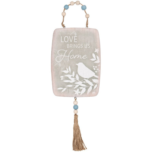 Hanging Plaque-Love w/Beads (13 1/2" x 4 1/2") (Pack Of 4)