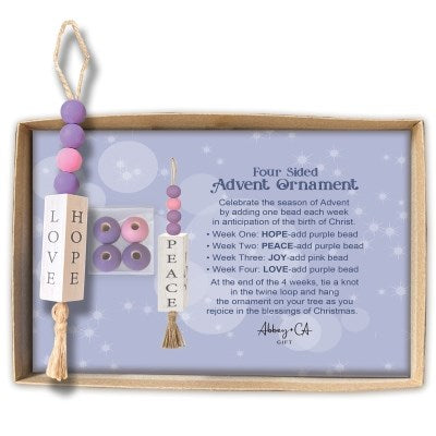 Ornament-Four Sided Advent/Story Card & Gift Box