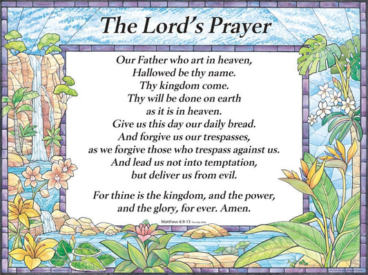 Chart-Lords Prayer (Trespasses) Wall (Laminated Sheet) (19" x 26")