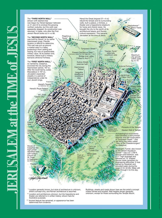 Chart-Jerusalem At The Time Of Jesus Wall (Laminated Sheet) (19" x 26")