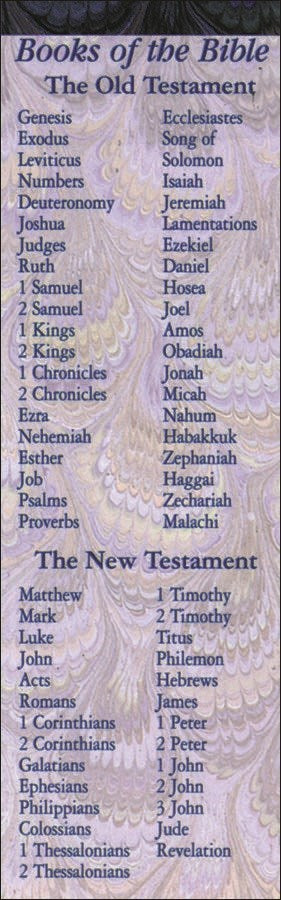 Bookmark-Books Of The Bible-Purple (Pack Of 25)